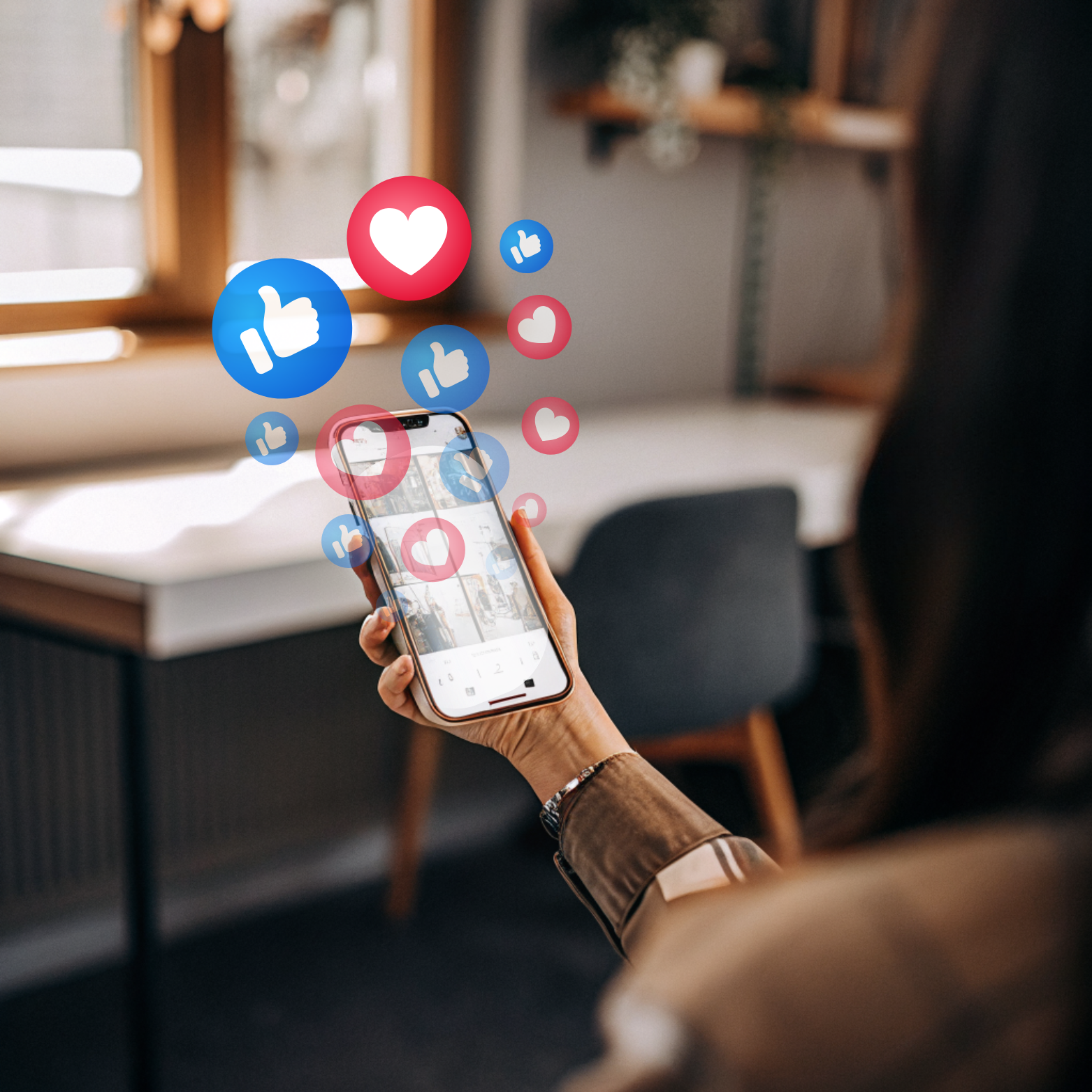 Smartphone mit Likes
